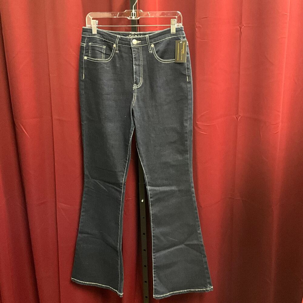 Wild Fable Women's Dark Blue Stretch Flare Legged Jeans